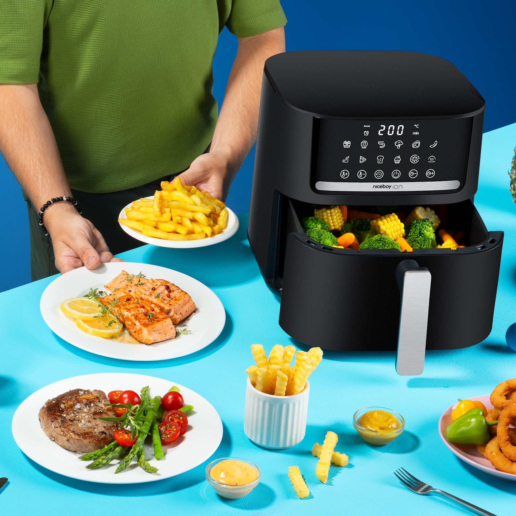 découvrez l'airfryer, l'appareil de cuisine révolutionnaire qui permet de cuisiner vos plats préférés de manière saine et rapide. avec moins de matières grasses, profitez de frites croustillantes, de viandes dorées et de légumes savoureux, le tout en un temps record. transformez votre expérience culinaire avec l'airfryer et savourez des recettes délicieuses sans culpabilité.