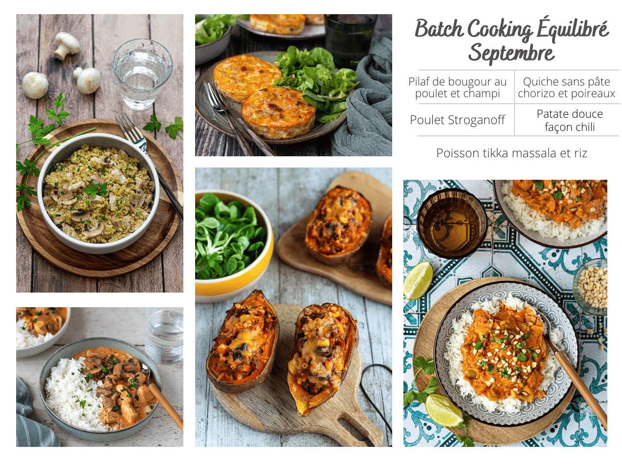 préparez vos repas de la semaine du 20 au 24 octobre avec notre batch cooking : découvrez 5 recettes rapides, faciles et équilibrées pour gagner du temps en cuisine !